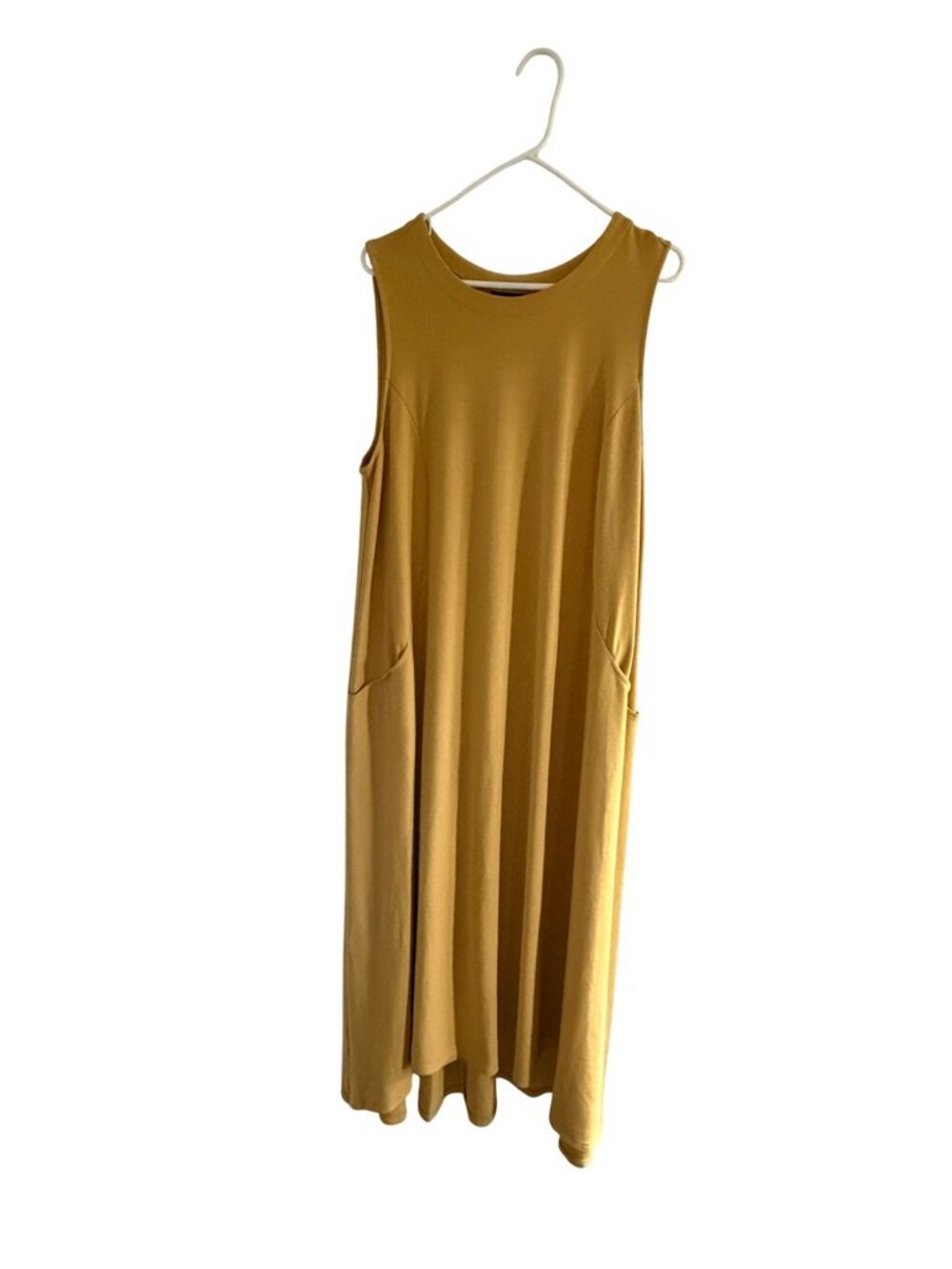 J. Jill Wearever Yellow Sleeveless Maxi Stretch Knit Dress XL Plus Size